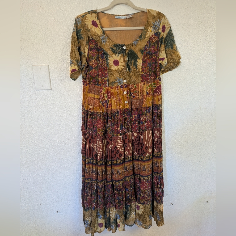 Vintage 90s Indian Cotton Gauze Dress